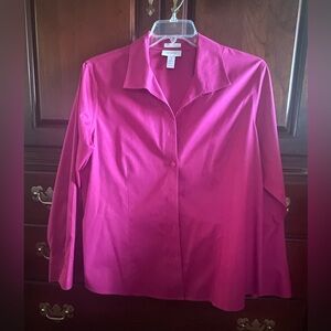 Chico’s size 3 no iron blouse deep pink